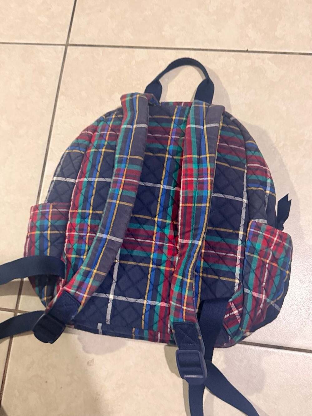 Vera Bradley Quilted Plaid Small Backpack with Scottie Dog Embroidery - Picture 4 of 7